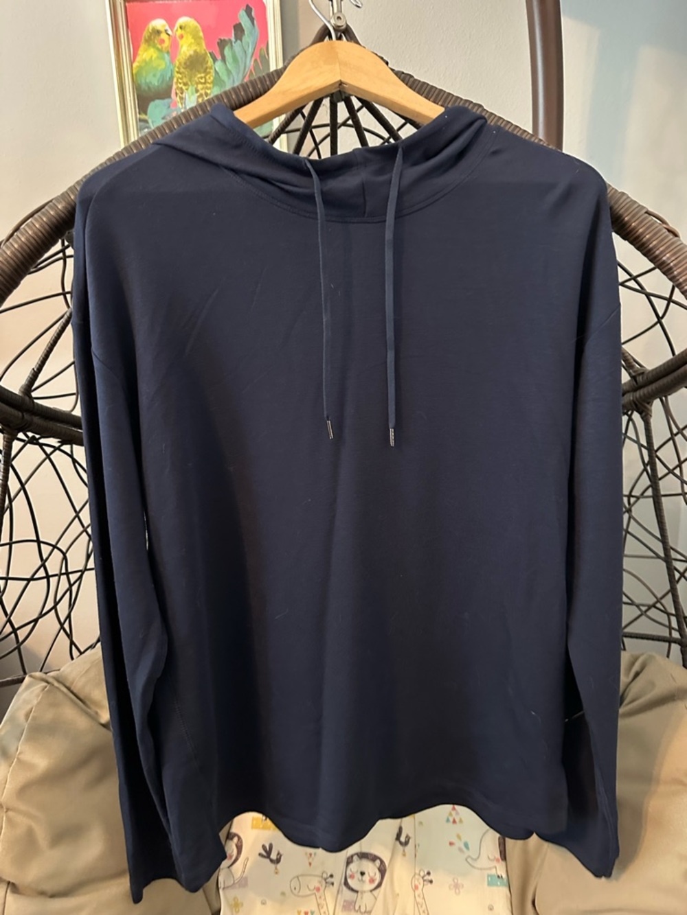 Athletic Works Navy Hooded Long-Sleeve Women's Top